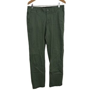 Dixxon D-Flex Pants Mens 34 Green Chino Outdoor Workwear Casual Stretch 33x29